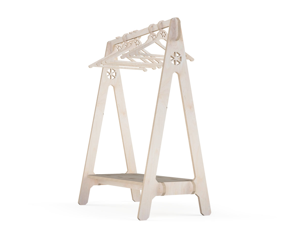 Hanger rack DXF file DXF file rendered from angled view for CNC cutting