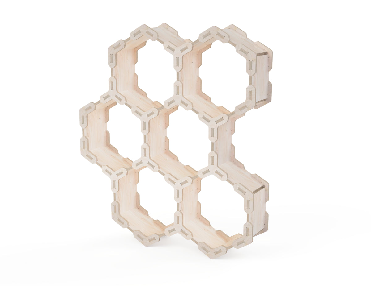 Honeycomb shelf DXF file CNC DXF file design overview