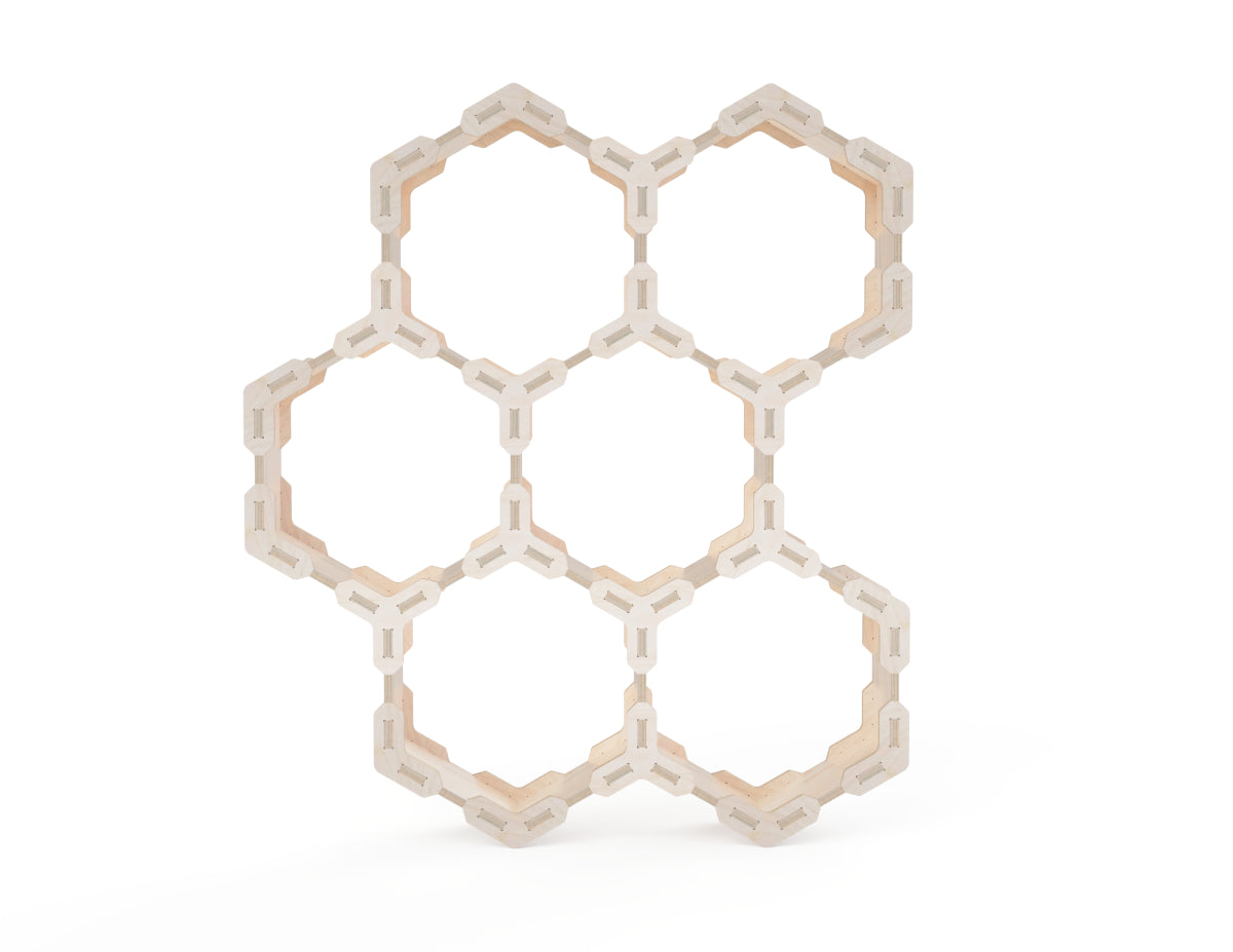 Honeycomb shelf DXF file DXF file rendered from angled view for CNC cutting