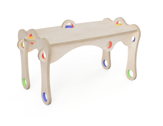 Kids Bench "Bubble Gum" CNC DXF file design overview
