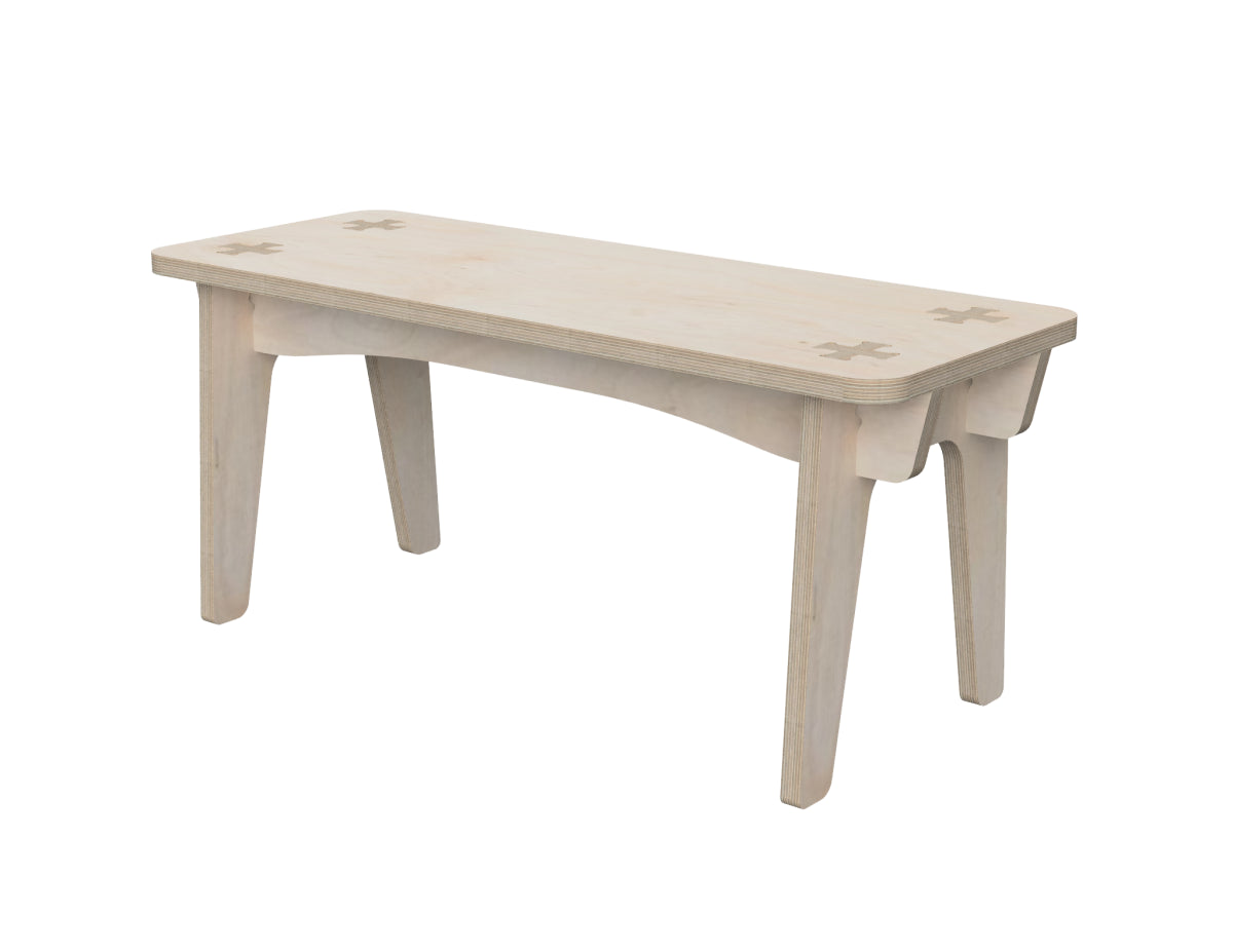 Kids Bench DXF file CNC-ready design showing joints and assembly features