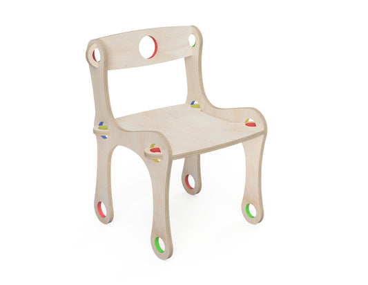 Kids Chair "Bubble Gum" CNC DXF file design overview