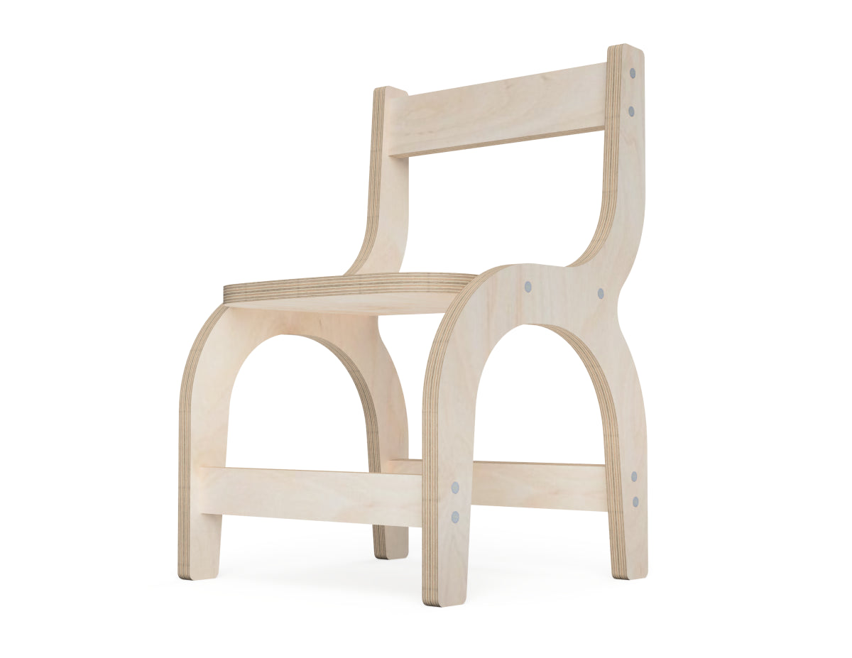 Kids Chair DXF file DXF file rendered from angled view for CNC cutting