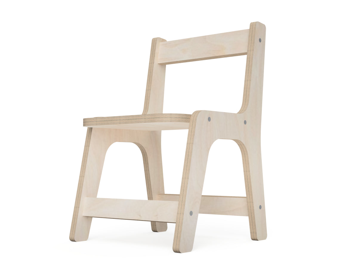 Kids Chair DXF file DXF file rendered from angled view for CNC cutting