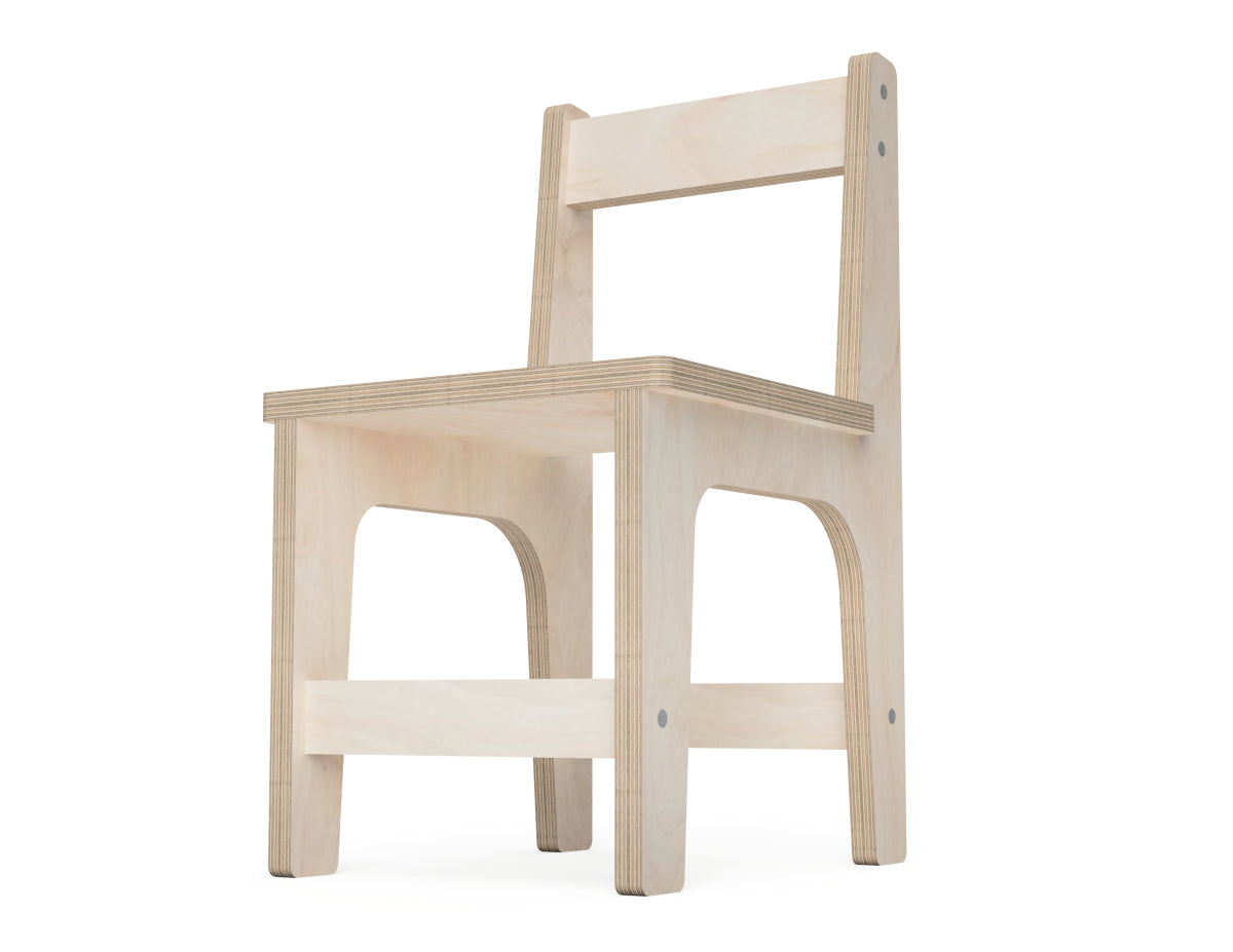 Kids Chair DXF file DXF file rendered from angled view for CNC cutting