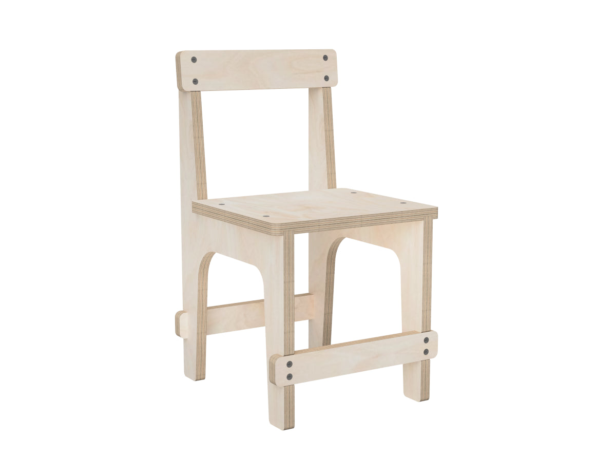 Kids Chair DXF file CNC-ready design showing joints and assembly features