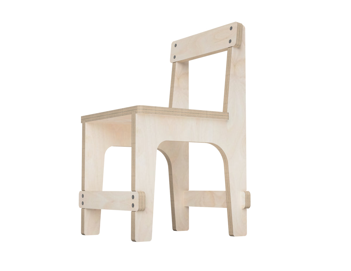 Kids Chair DXF file DXF file rendered from angled view for CNC cutting