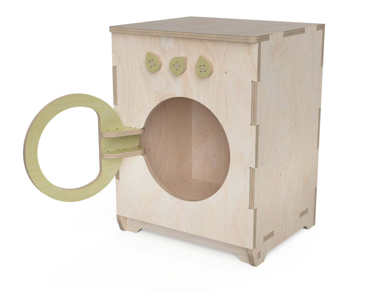 Kids kitchen washing machine DXF file CNC-ready design showing joints and assembly features