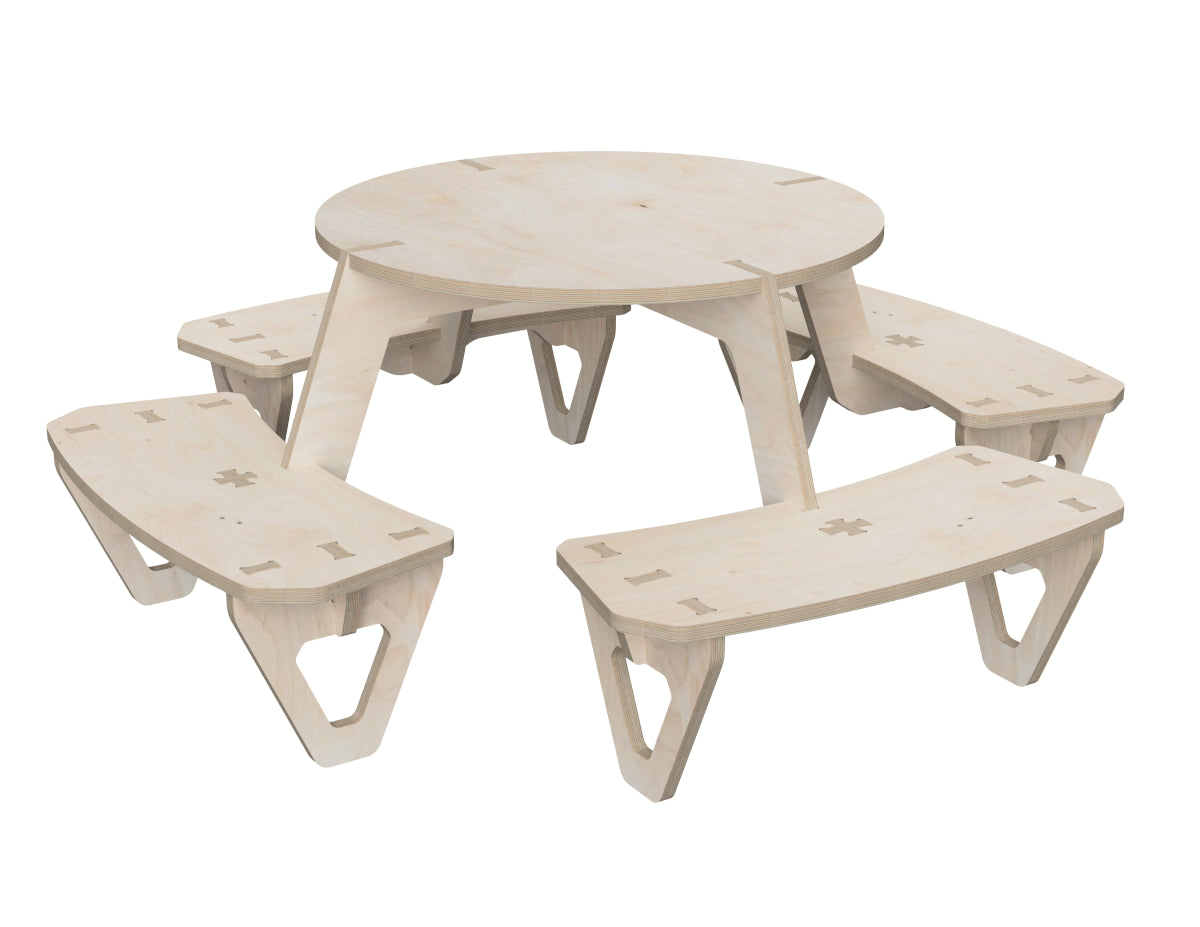 Detailed DXF drawing of kids play table for CNC router