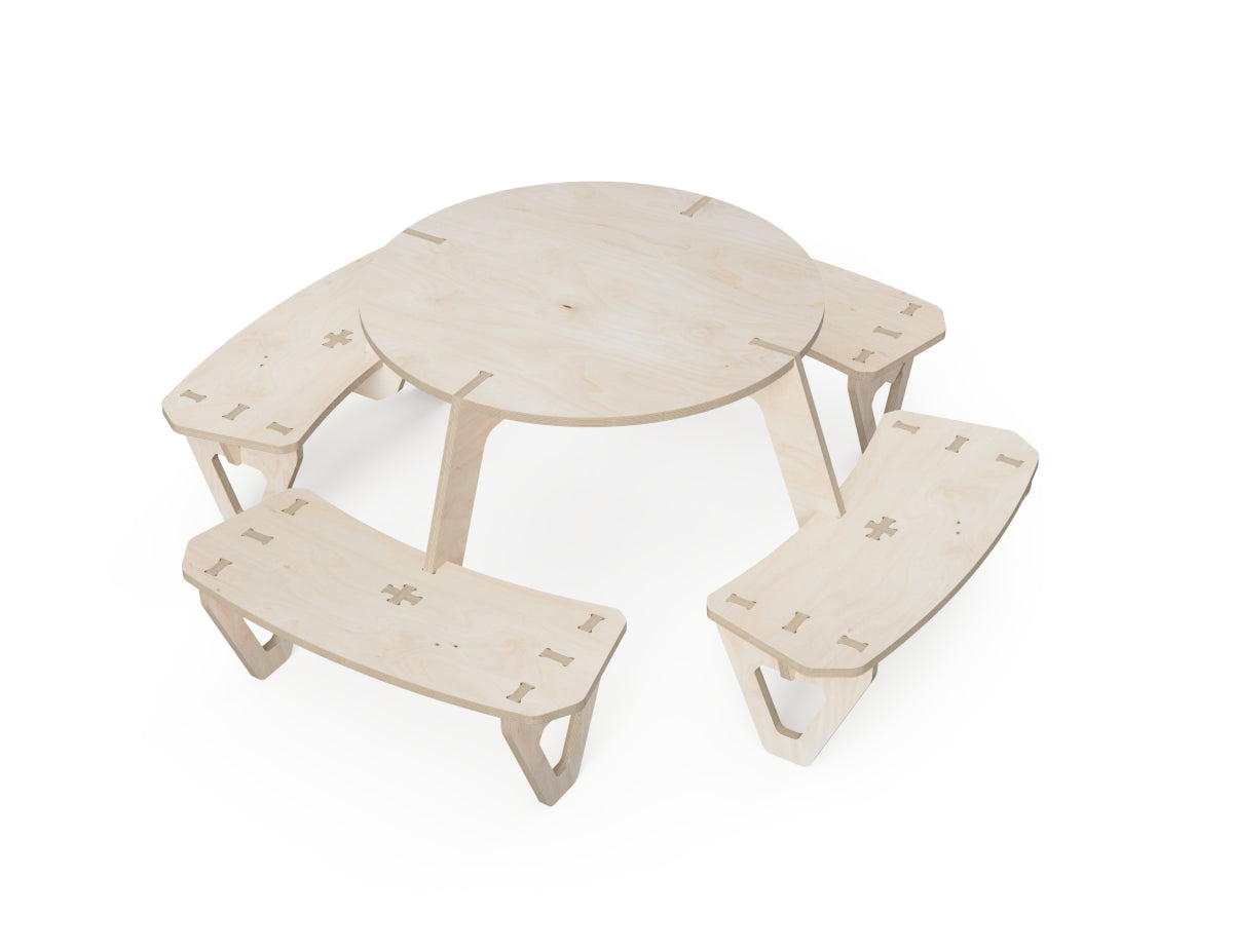 Kids Play Table CNC DXF file design overview