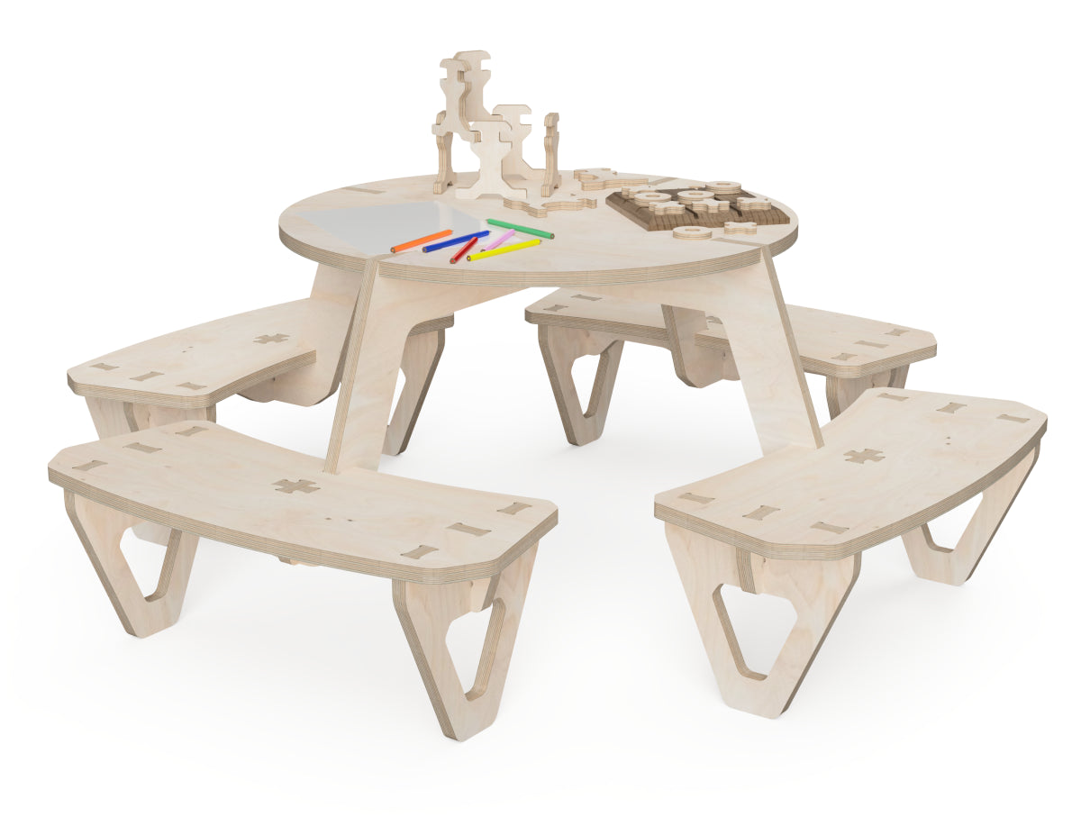 Kids Play Table CNC DXF file design overview