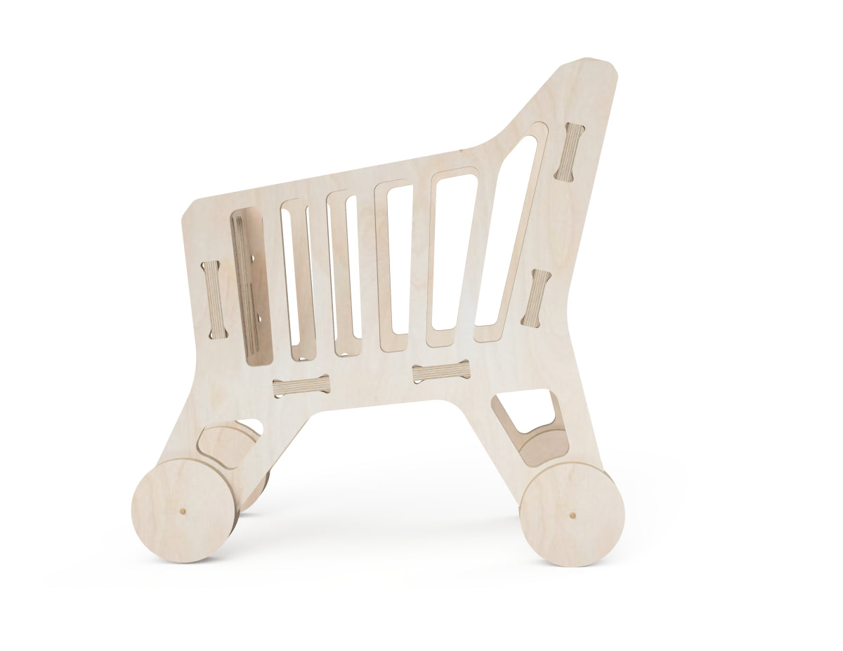 Kids Shopping Cart DXF file DXF file rendered from angled view for CNC cutting