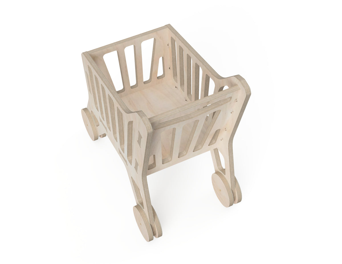 Detailed DXF drawing of kids shopping cart dxf file for CNC router
