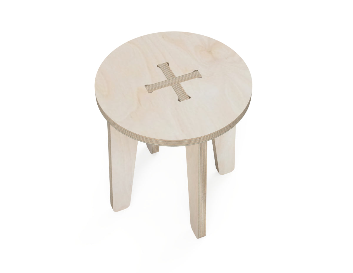 Detailed DXF drawing of kids stool (round) dxf file for CNC router