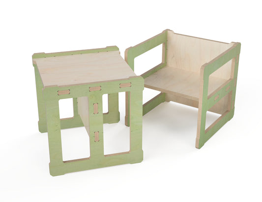 Kids Table and Chair: 2 in 1 DXF file CNC DXF file design overview