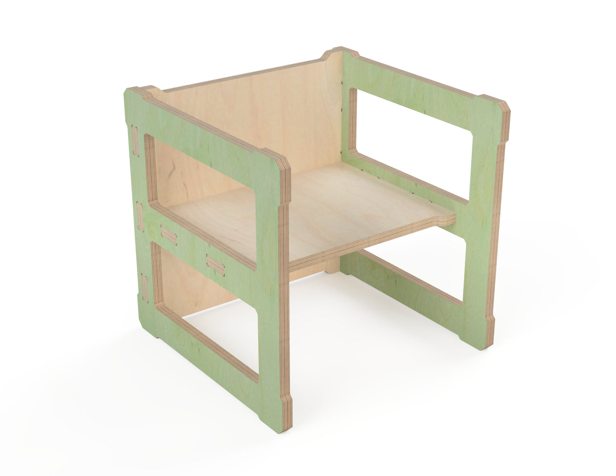 Kids Table and Chair: 2 in 1 DXF file DXF file rendered from angled view for CNC cutting