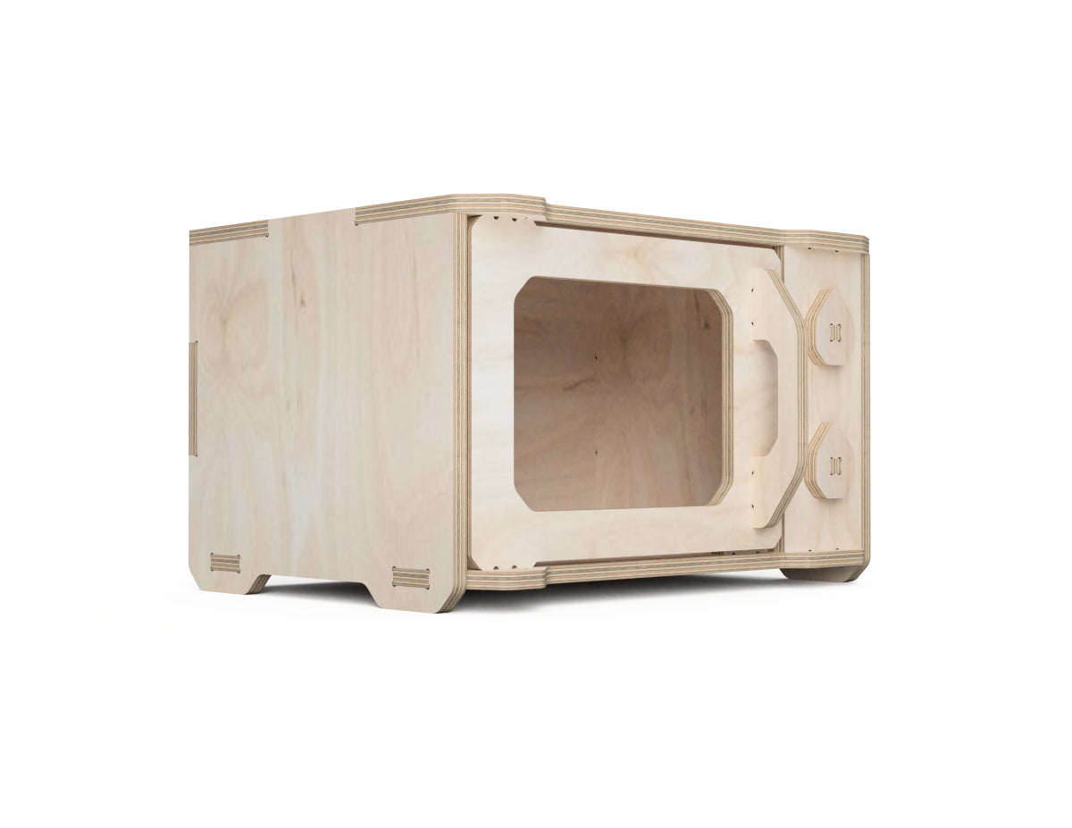 Kids Toy Microwave DXF file CNC-ready design showing joints and assembly features