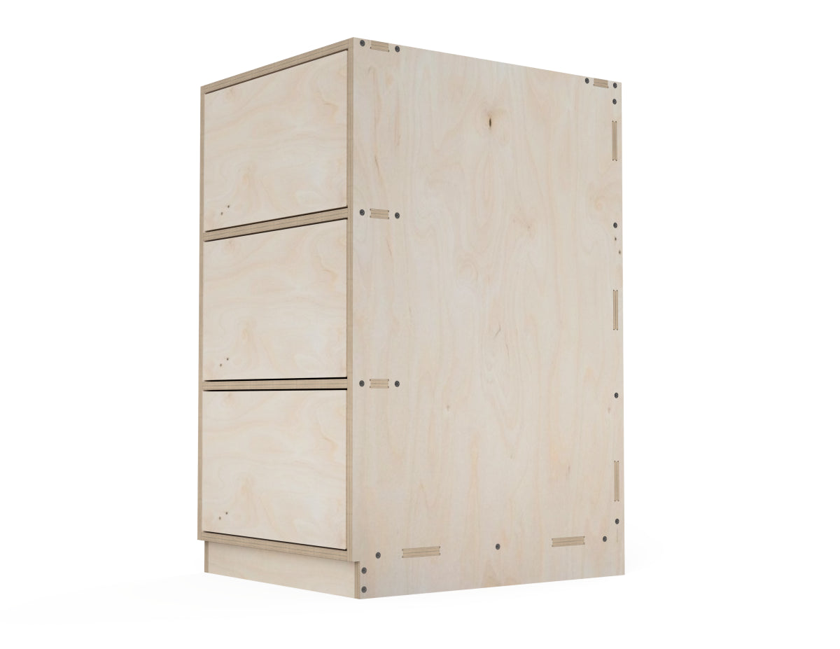 Kitchen Cabinet - 3-Drawers (Inset Door Cabinets) CNC DXF file design overview