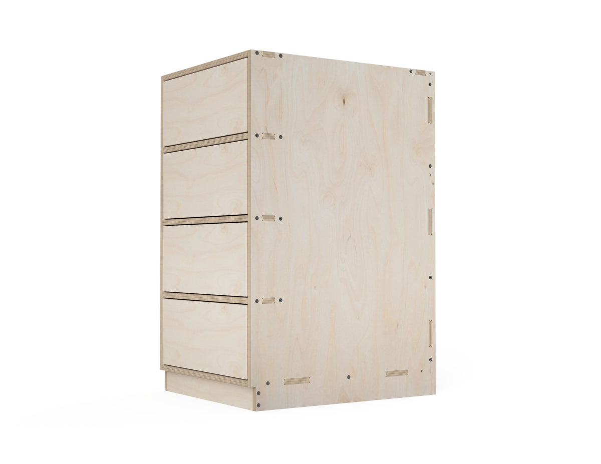 Kitchen Cabinet - 4-Drawers (Inset Door Cabinets) CNC DXF file design overview