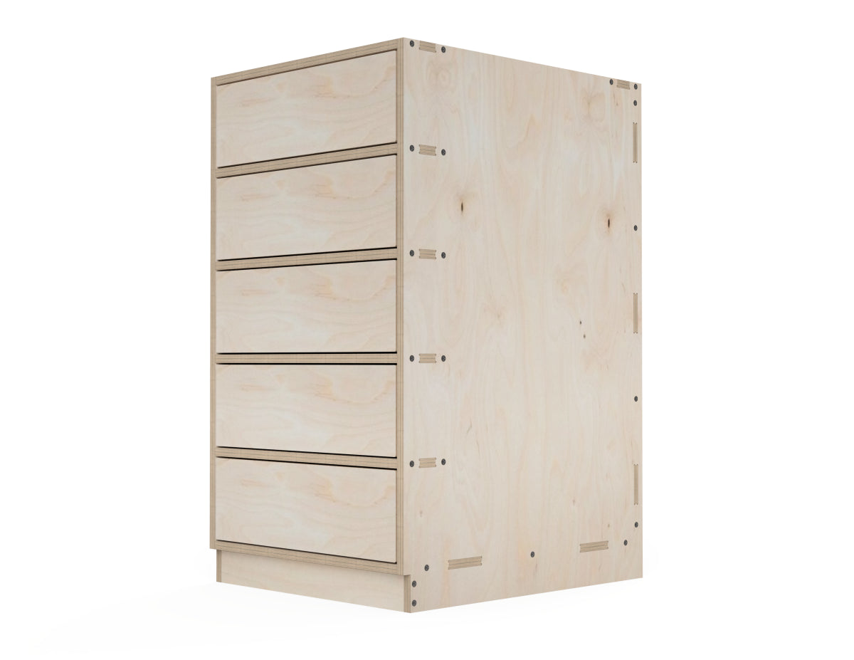 Kitchen Cabinet - 5-Drawers (Inset Door Cabinets) CNC DXF file design overview