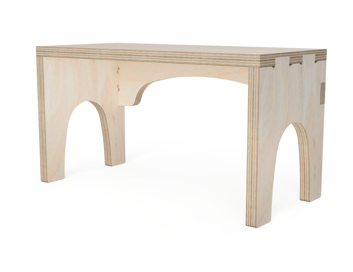 Rendered view of kitchen shelf insert - arches layout from DXF file