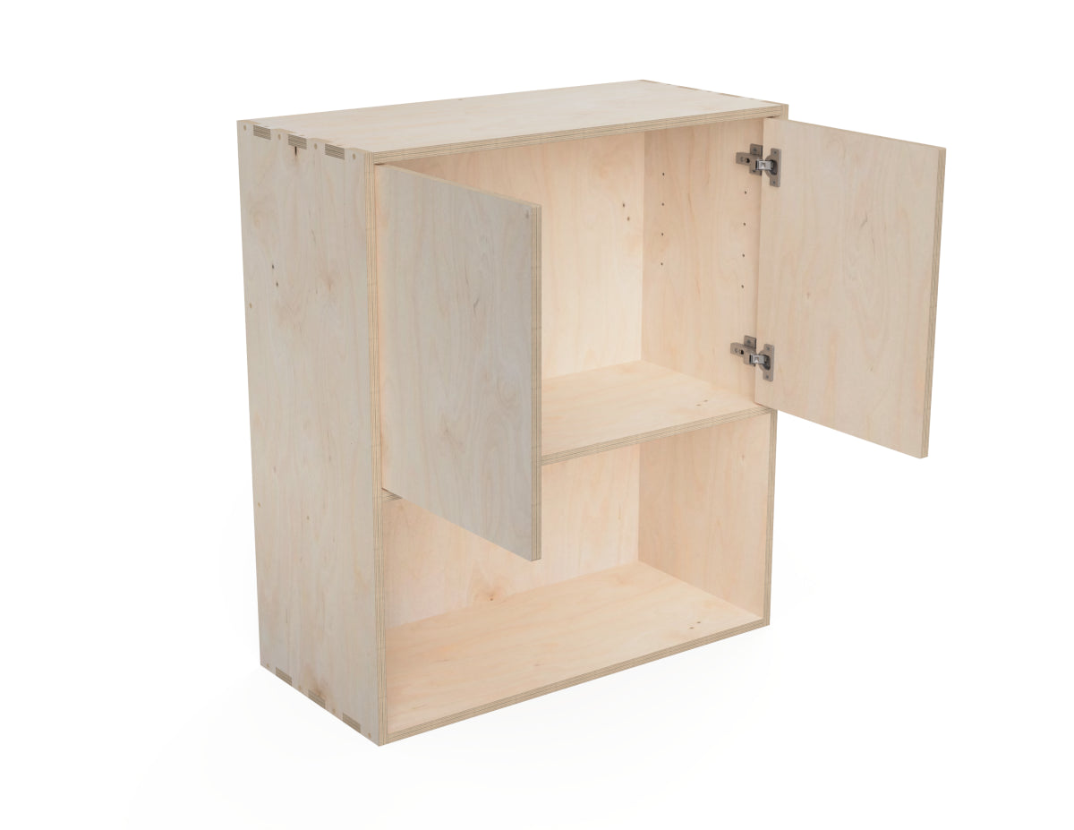 Kitchen Wall Cabinet - Double Open Shelf (Inset Door Cabinets) CNC-ready design showing joints and assembly features