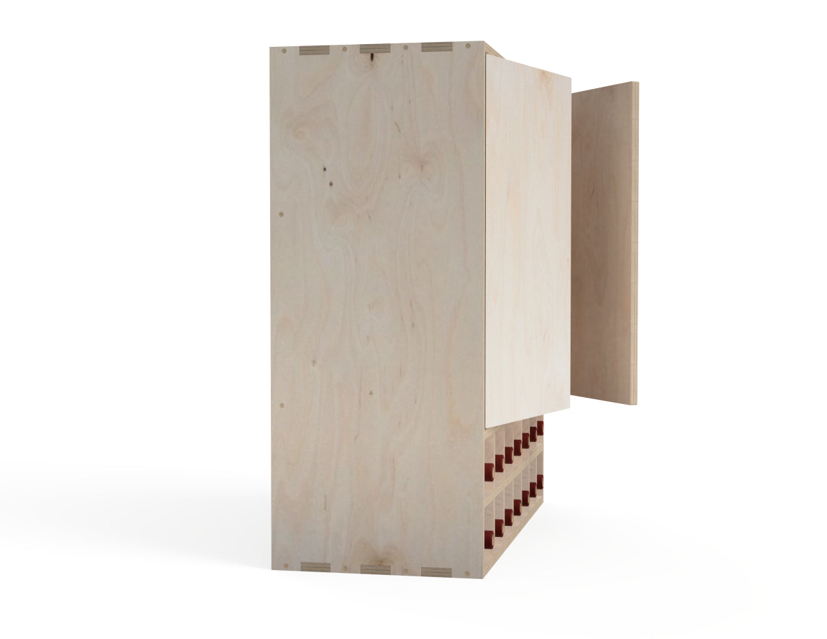 Kitchen Wall Cabinet - Double Wine Storage (Inset Door Cabinets) CNC DXF file design overview