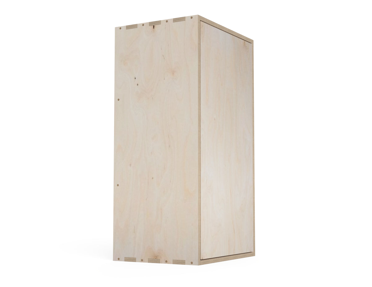 Rendered view of kitchen wall cabinet - simple one door option (inset door cabinets) layout from DXF file