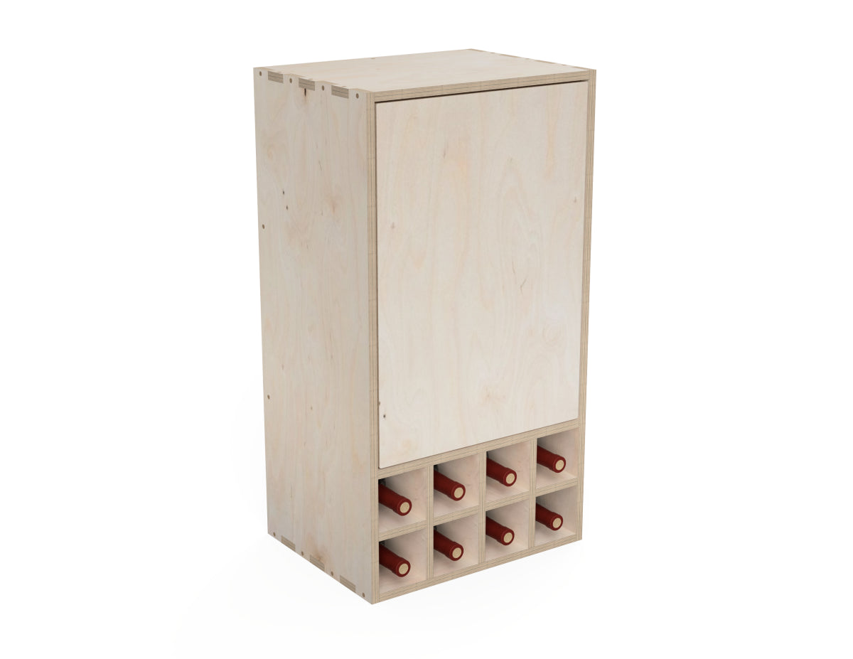 Kitchen Wall Cabinet - Wine Storage (Inset Door Cabinets) CNC DXF file design overview