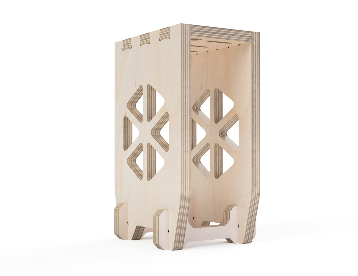 Knife stand Free DXF file DXF file rendered from angled view for CNC cutting