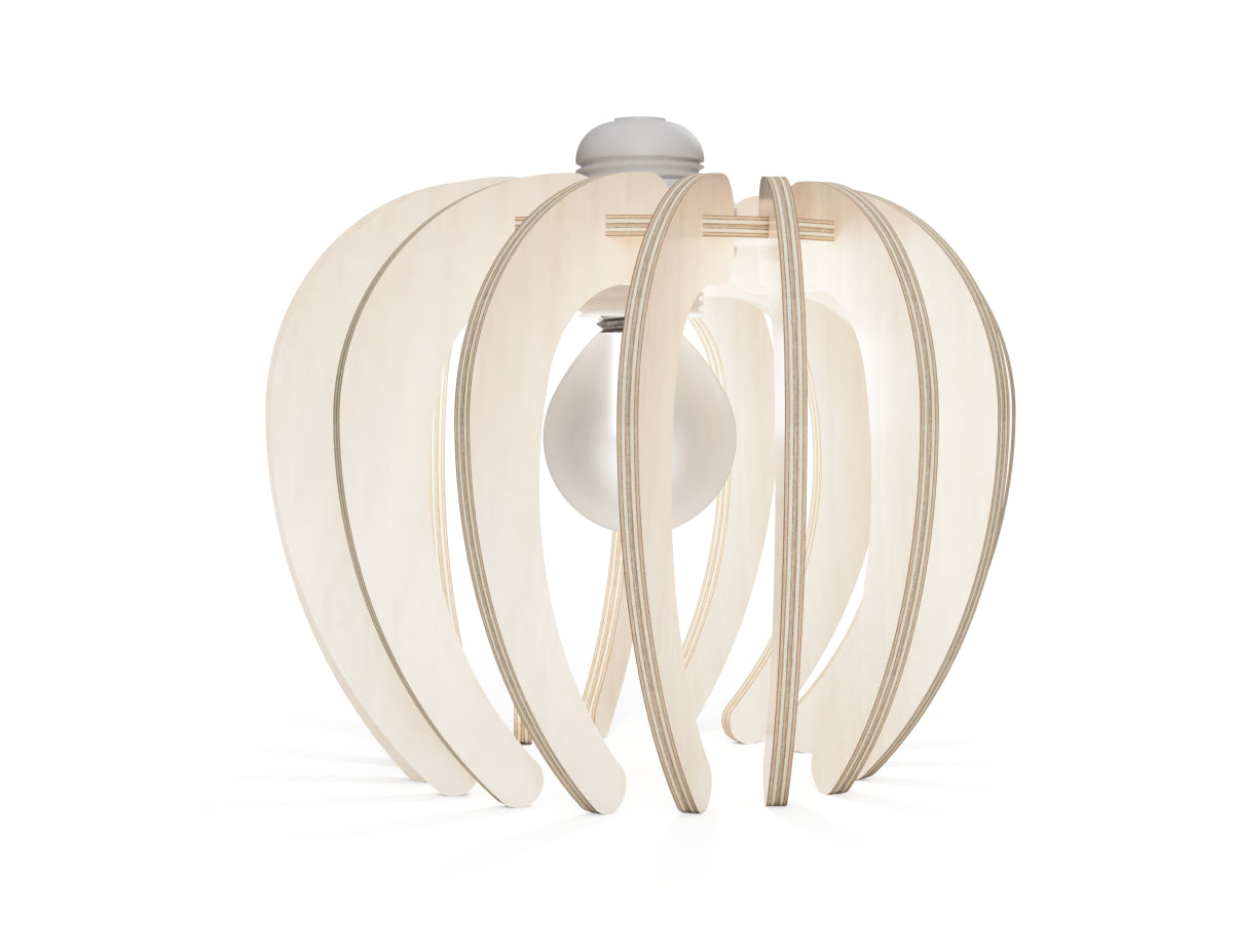 Lamp Shade "Rotation" DXF file rendered from angled view for CNC cutting