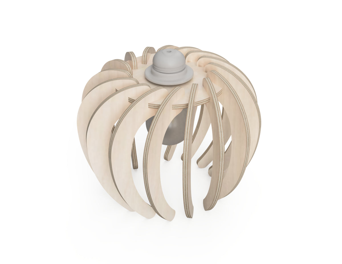 Detailed DXF drawing of lamp shade "rotation" for CNC router