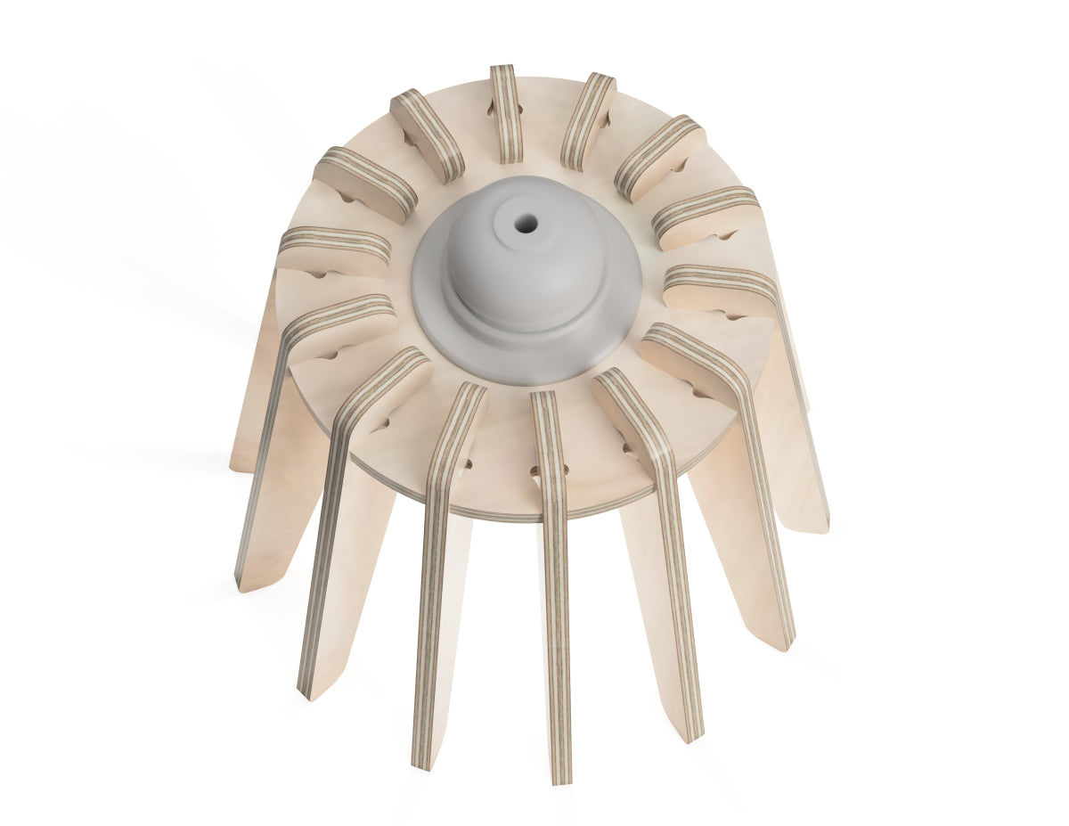 Detailed DXF drawing of lamp shade "traditional" for CNC router
