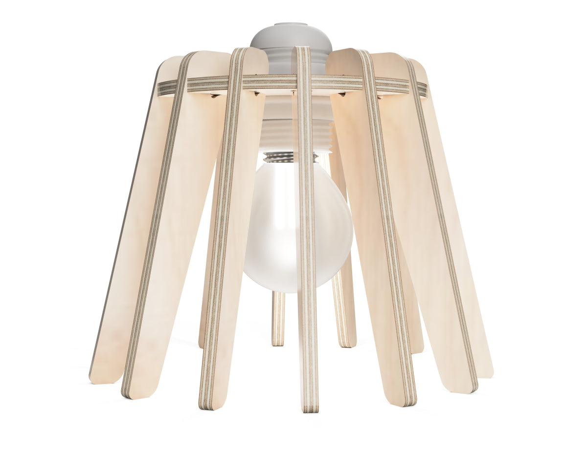 Lamp Shade "Traditional" Free DXF file rendered from angled view for CNC cutting