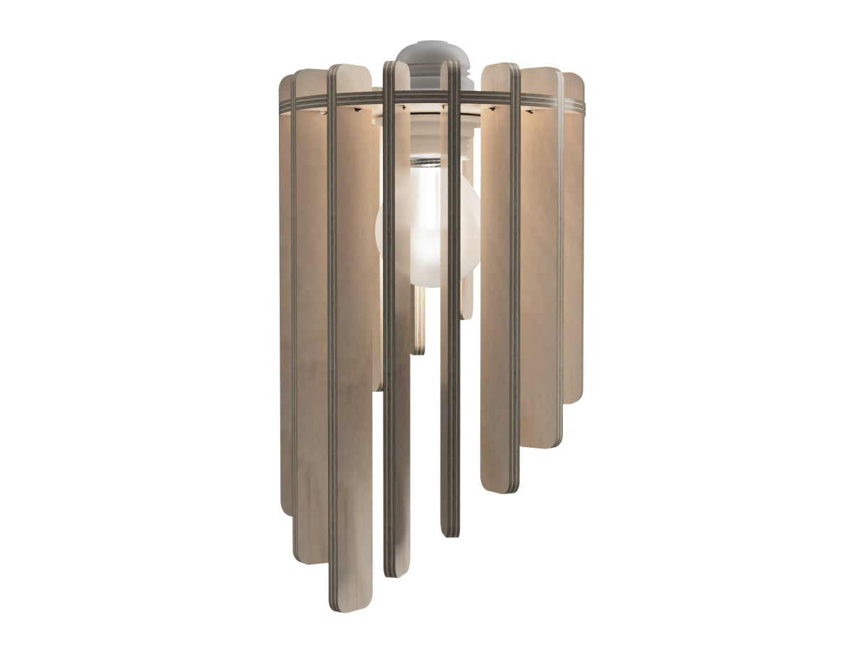 Lamp Shade "Windchimes" DXF file rendered from angled view for CNC cutting
