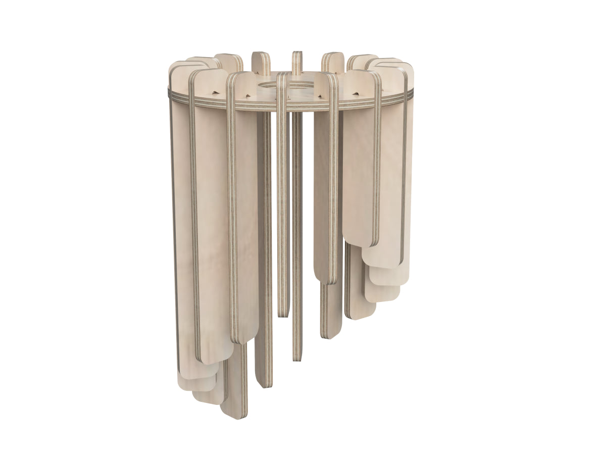 Lamp Shade "Windchimes" CNC-ready design showing joints and assembly features