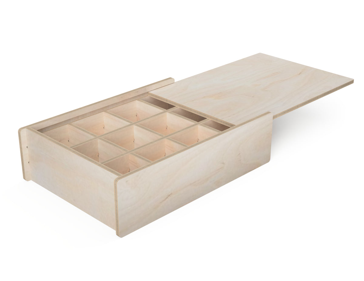 Large Lid Box Set - DXF file rendered from angled view for CNC cutting