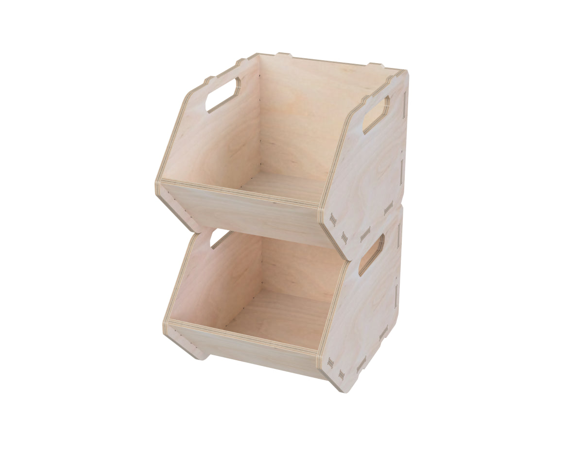 Large storage box DXF file DXF file rendered from angled view for CNC cutting