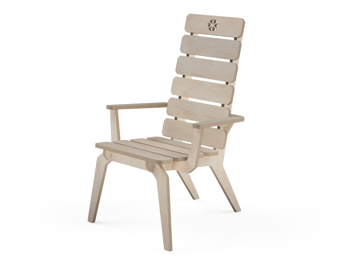 Lounge chair (with armrest) DXF file CNC DXF file design overview