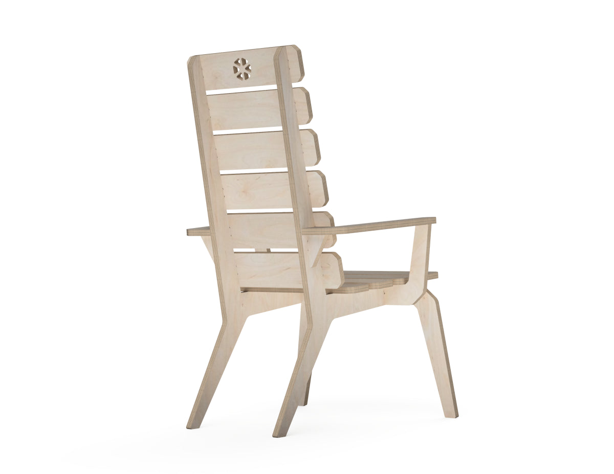 Lounge chair (with armrest) DXF file CNC-ready design showing joints and assembly features