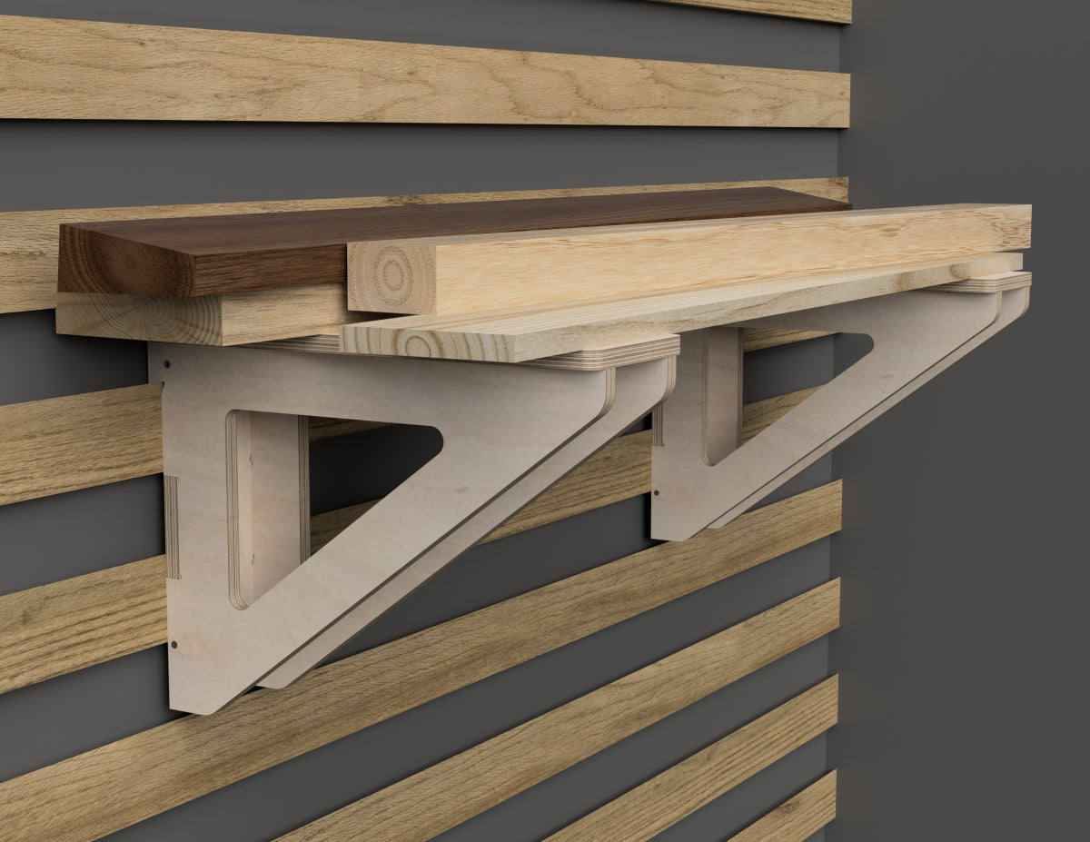 Material Storage Stand - French Cleat Attachment - DXF file rendered from angled view for CNC cutting
