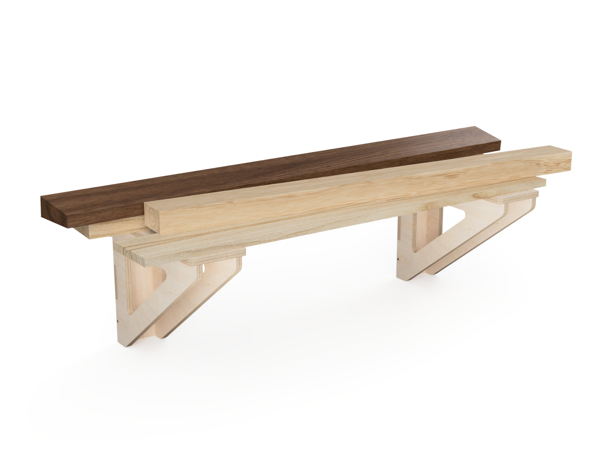 Rendered view of material storage stand - french cleat attachment - layout from DXF file