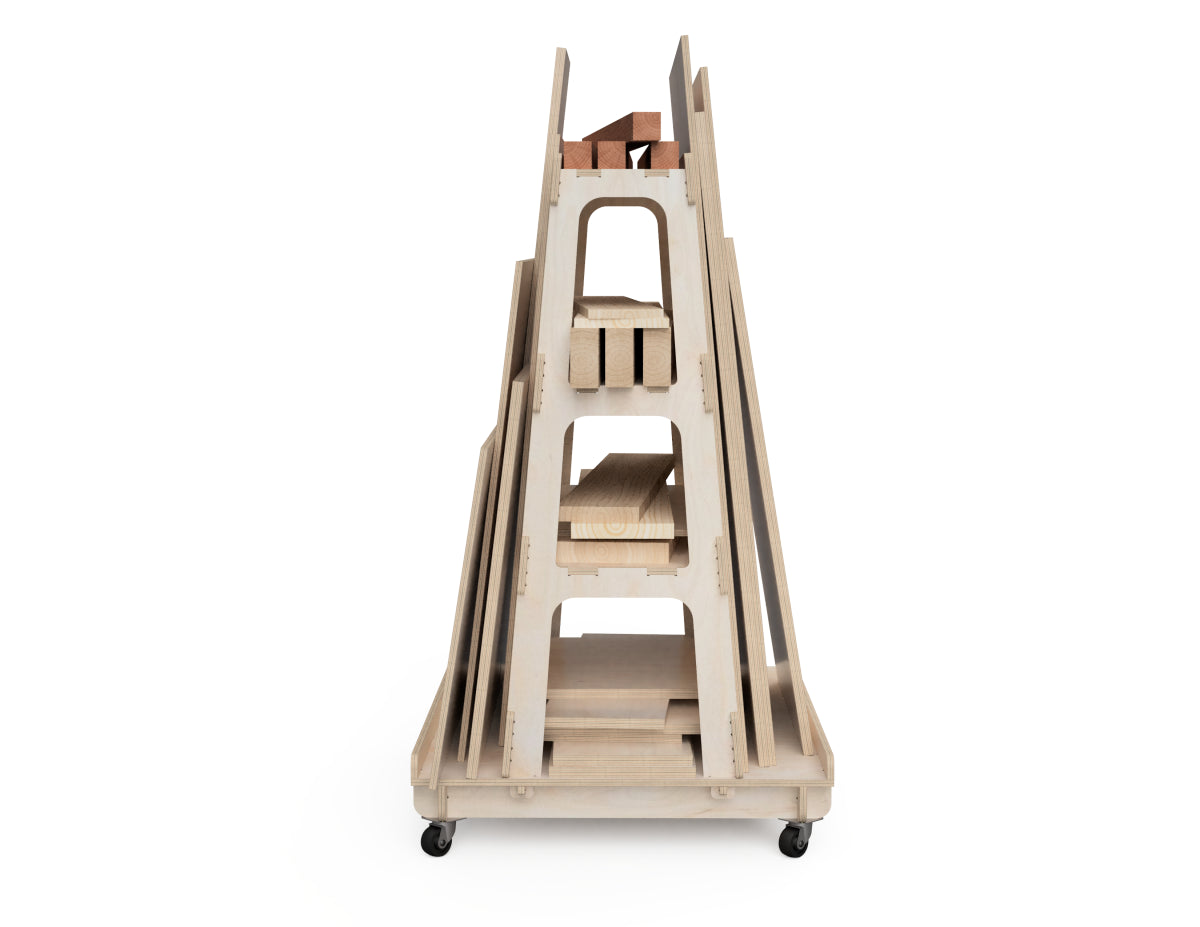 Material Storage Stand - Plywood Master DXF files CNC-ready design showing joints and assembly features