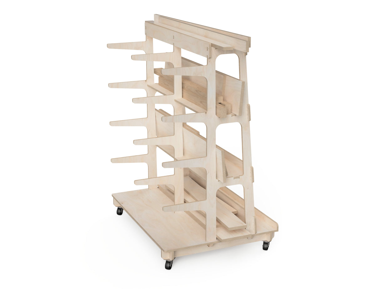 Material Storage Stand - Woodworker DXF files CNC-ready design showing joints and assembly features