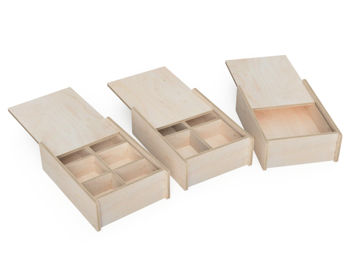 Medium Lid Box Set - CNC DXF file design overview