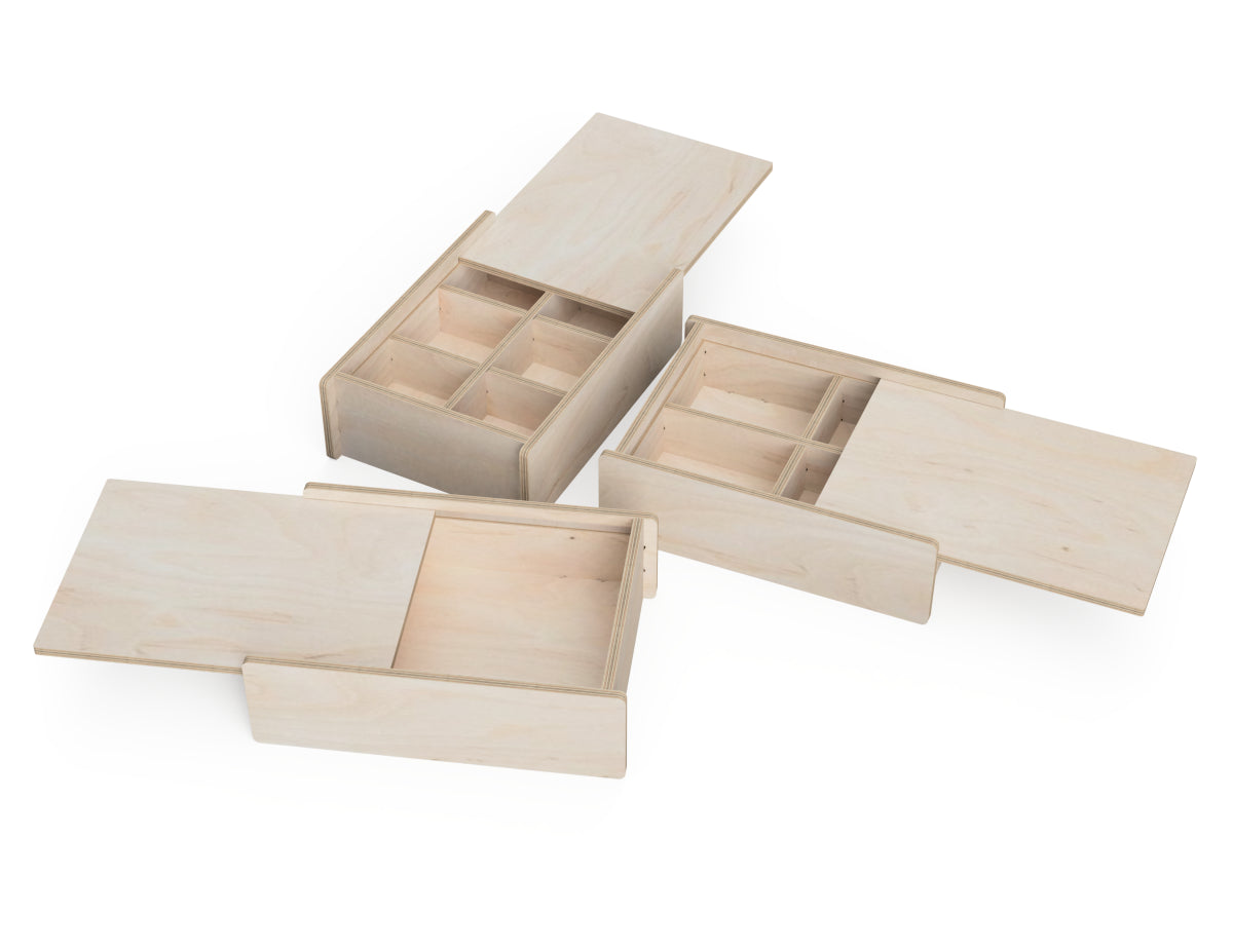 Medium Lid Box Set - CNC DXF file design overview