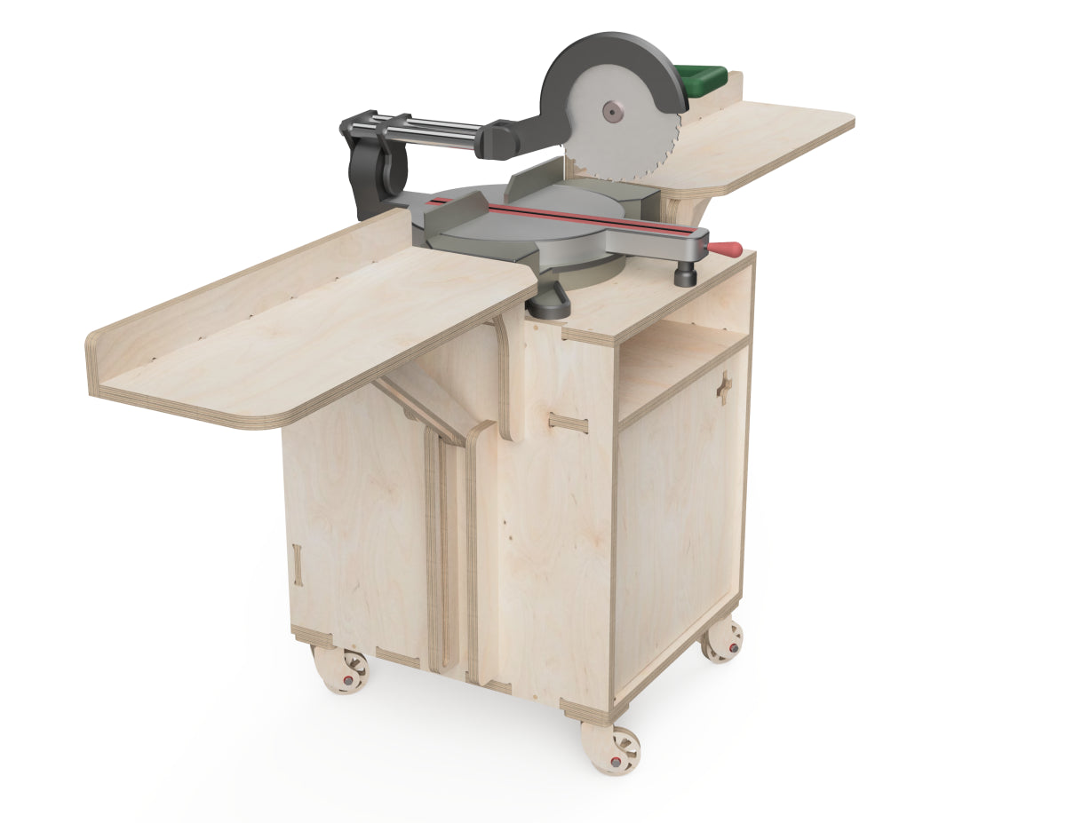 Mobile Miter Saw Station CNC DXF file design overview