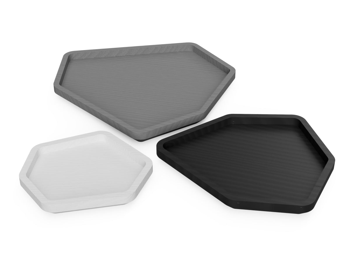 Detailed DXF drawing of modern snack trays for CNC router