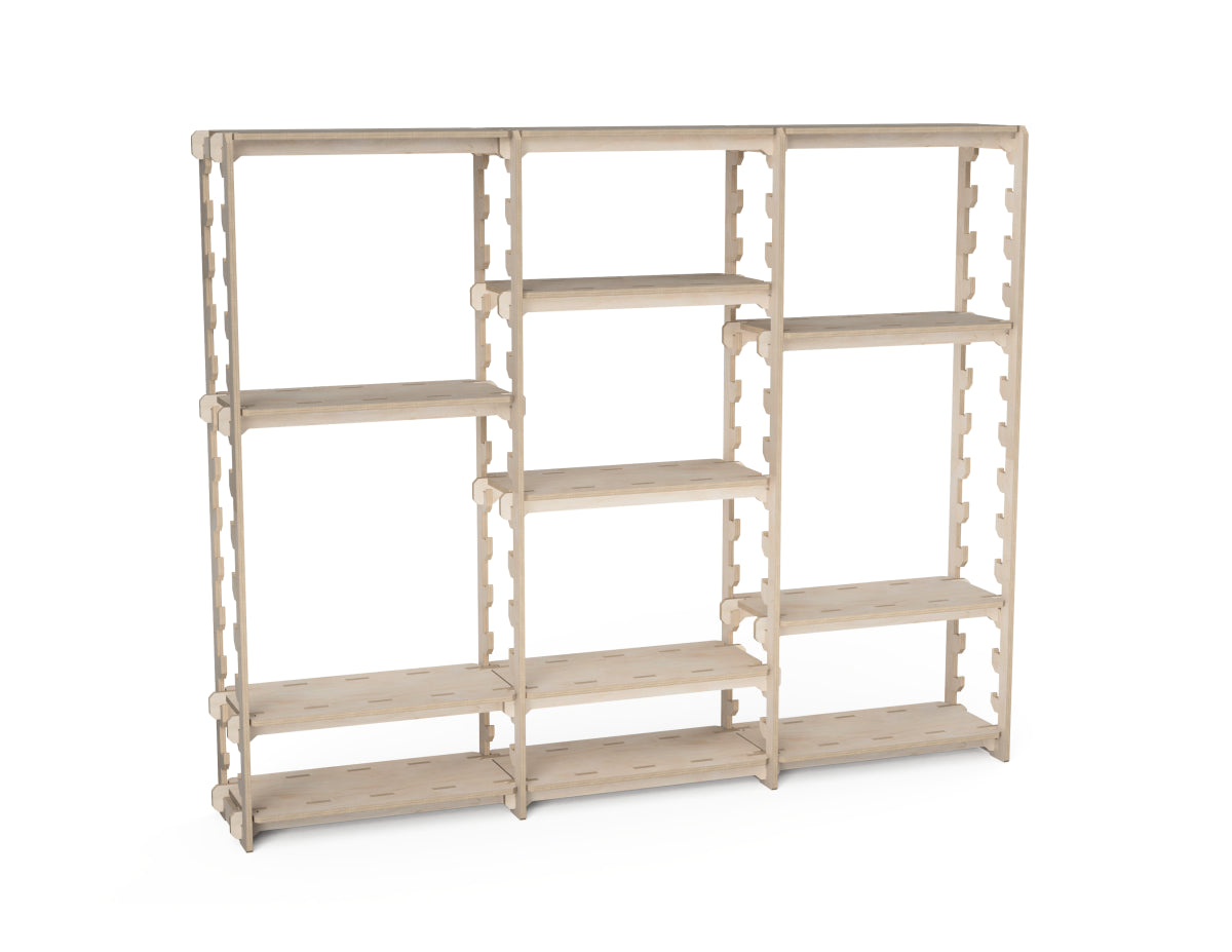 Storage Shelf DXF file DXF file rendered from angled view for CNC cutting