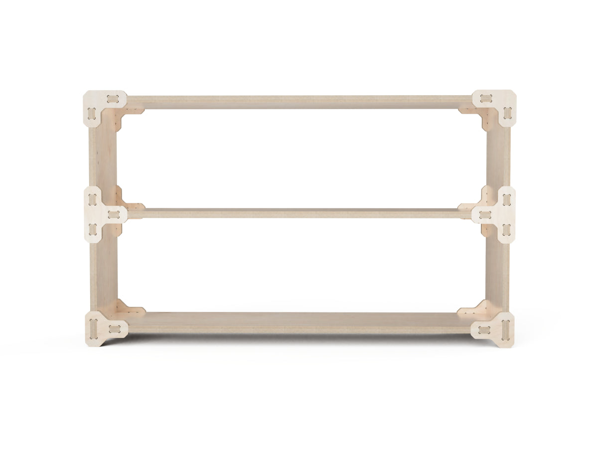 Montessori shelf DXF file DXF file rendered from angled view for CNC cutting
